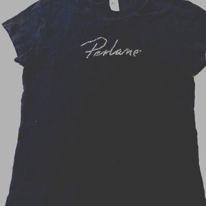 Large Tight Perlane®Rhinestone Cap Sleeve Tee